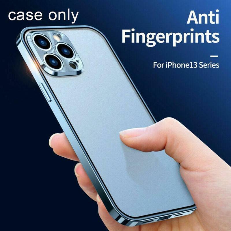 Luxus aluminium metall doppelseitige Glas Matte Transparente Fall für IPhone13 12 ProMax 360 ° Volle Schutzhülle Stoßfest Abdeckung