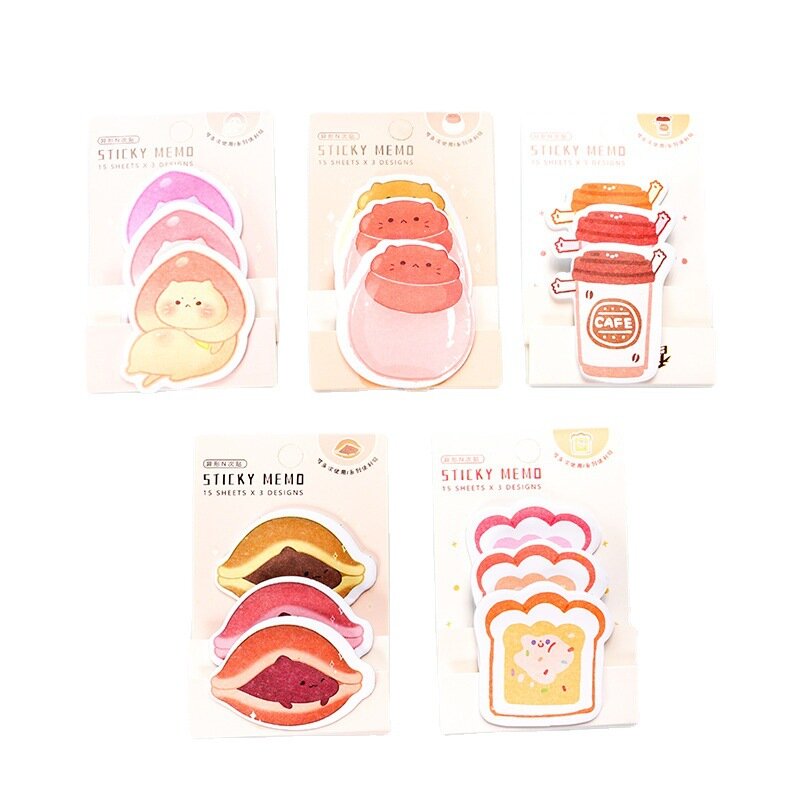 Korean Cute Cartoon Sticky Notes Message Label Paper Kawaii Stationery Creative N Times Posted Office School Supplies Simple Tag
