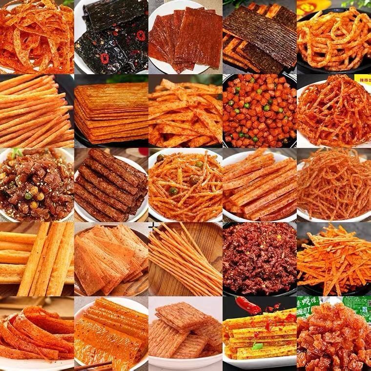 Tiras picantes clássicas misturadas com vários sabores, lanches de celebridades da internet, lanches picantes, lanches, spree para pauzinhos