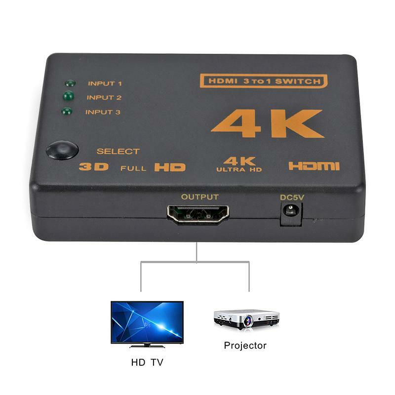 3 منافذ HDMI-متوافق الخائن الجلاد 3 في 1 خارج صندوق المحور + البعيد السيارات التبديل 1080P HD التبديل تحكم عن بعد سلك الطاقة