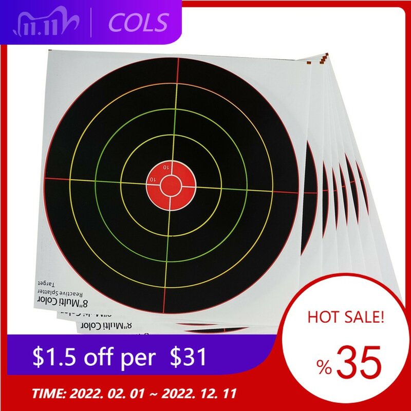 10pcs Shooting Target Adhesive Shoot Targets Splatter Reactive Stickers Target Papers For Archery Bow Hunting Shooting Training