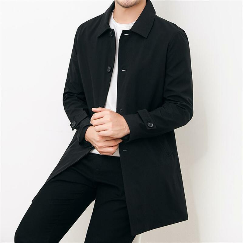Men Long Coat Windbreaker Casual Loose Design Solid Trench Men Fashion Korean Style Male Jackets Fall Spring Outwear M-4XL Hot