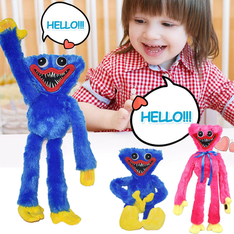40cm huggy wuggy brinquedo de pelúcia macio recheado poppy playtime jogo personagem horror boneca brinquedos de pelúcia para crianças meninos presentes de natal