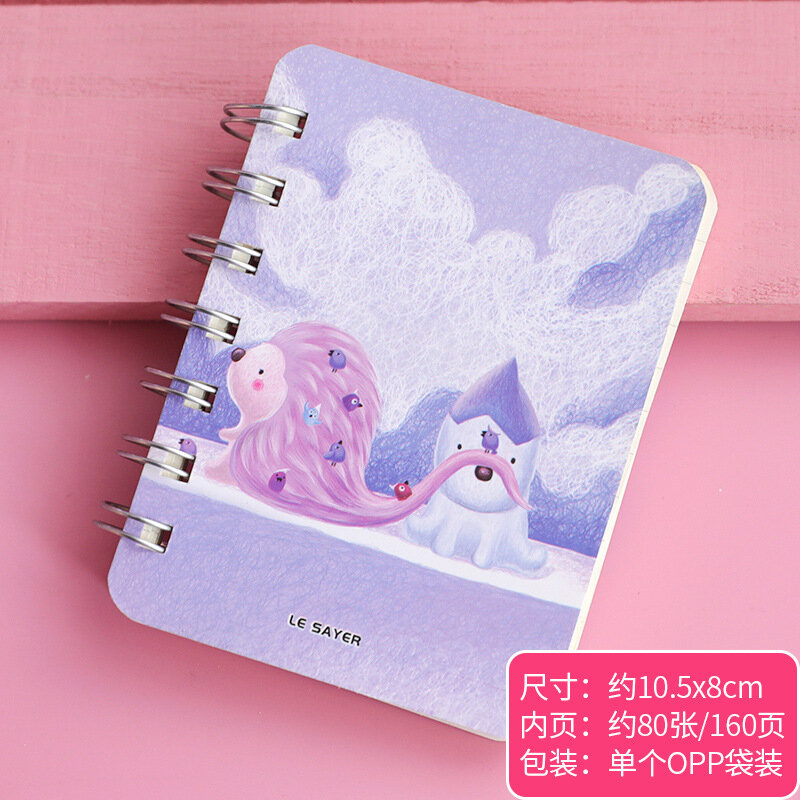 Cartoon Coil Notebook studente creativo apprendimento portatile regalo carino Mini A7 libretto Kawaii Office Simple Rollover Journal Binder