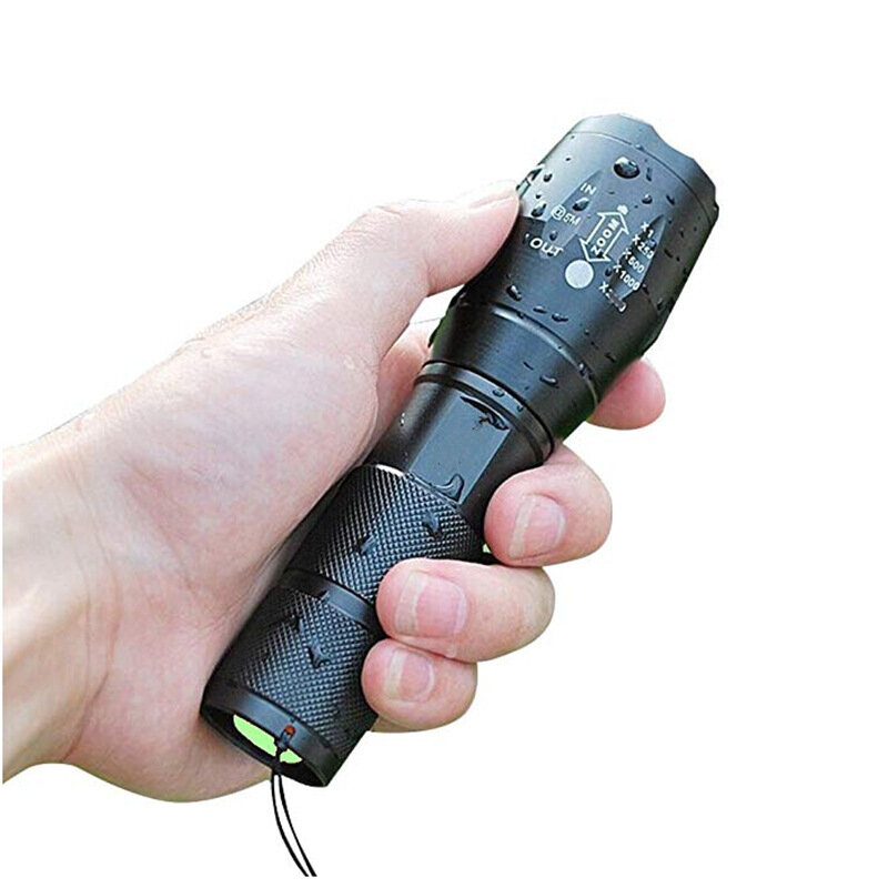 Torcia D5 A100 T6 Outdoor LED Zoom ricaricabile campeggio Mini lanterna di autodifesa con torcia tattica a Led ad alta potenza