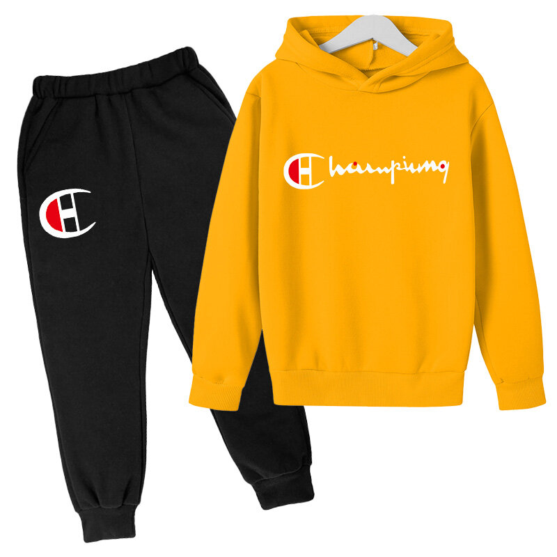 4 a 14 anos novos conjuntos de roupas infantis meninos meninas esportes ao ar livre conjuntos jogging hoodie + calças roupas para adolescentes