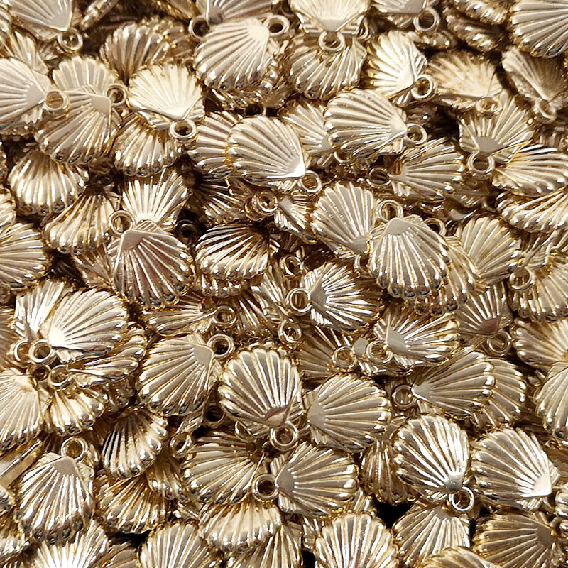 Hot Gold Shell Striped Scallop Charm Jewelry Making Beads DIY Handmade Bracelet Necklace Rings Accessories Material Wholesale