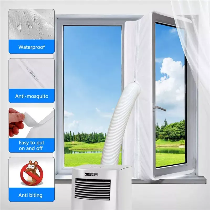 Cubierta de placa de tela de sellado de ventana de aire acondicionado, sellado de salida de aire acondicionado de ventana para aires acondicionados móviles