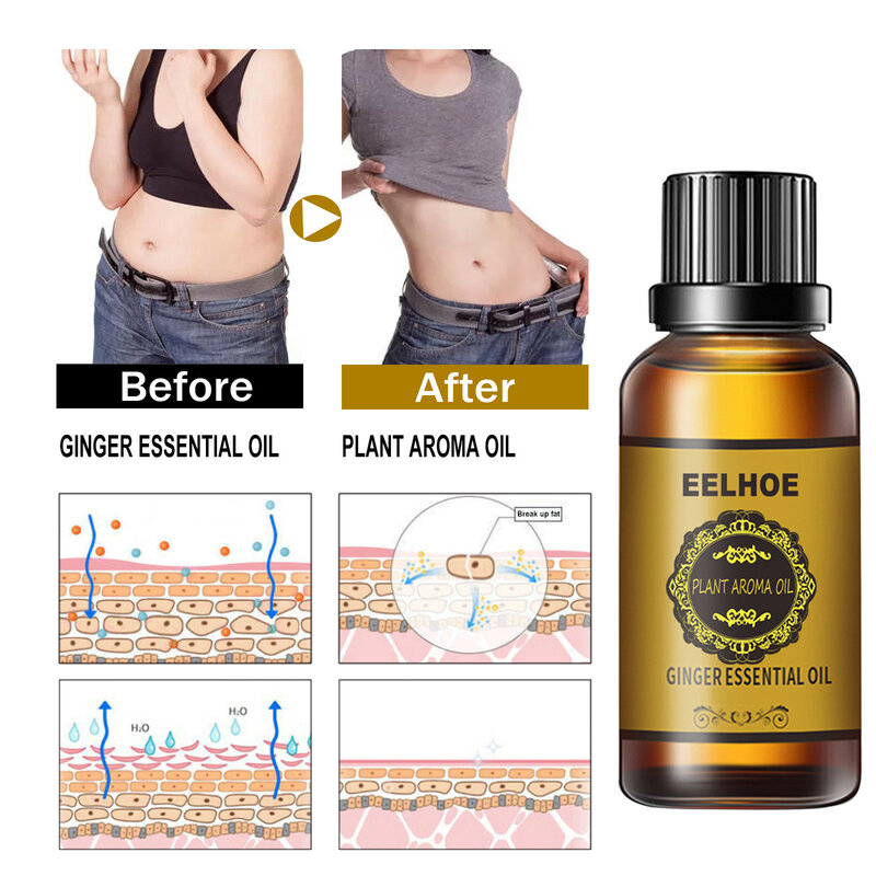 Slimming Fat Burning Ginger Oil Fat Burning Thin Leg Waist Weight Loss Anti Cellulite Massage Oil Postpartum Repair Skin Cream