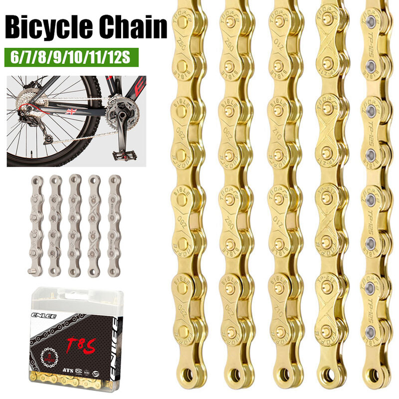 6/7/8/9/10/11/12 Speed Bicycle Chain 116 Links Adjustable Free Wheel Shift Chain With 1 Pair Missing Links MTB Road Bike Parts