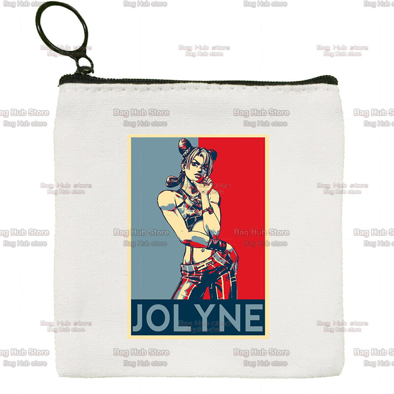 Jojo Bizarre Adventure Canvas kreatywna mała portmonetka zabawny prosty klucz moneta torebka dla mężczyzn i kobiet Fashion Style portmonetka