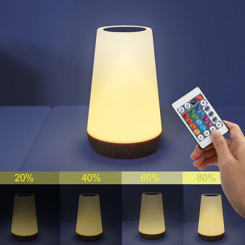 ไฟ LED กลางคืนไฟสัมผัสควบคุมข้างเตียงโคมไฟ USB โคมไฟตั้งโต๊ะเปลี่ยนสีของขวัญสำหรับเด็กกลางคื...