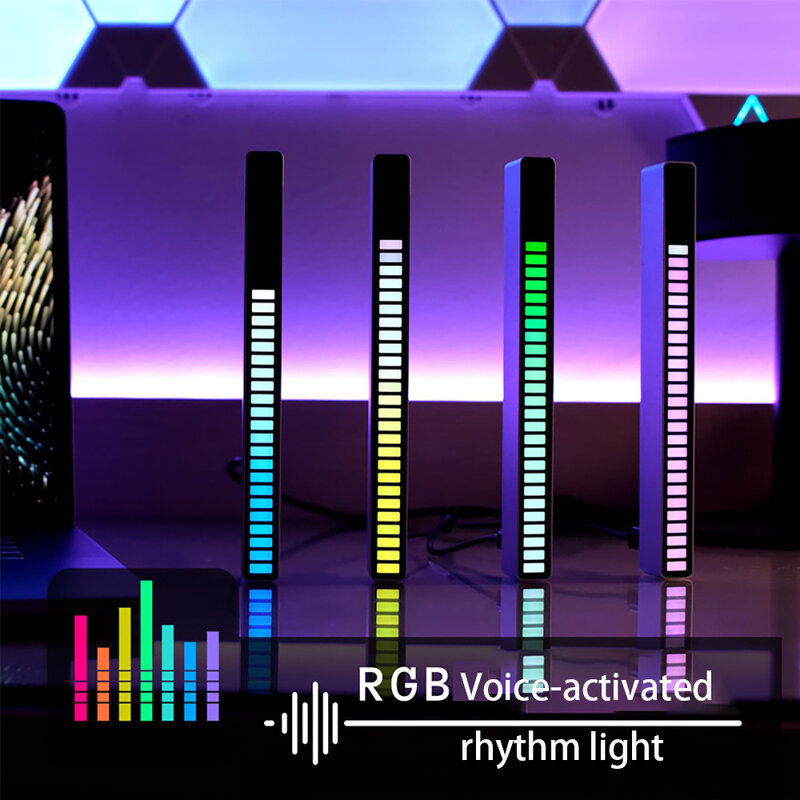 Bluetooth rgb rhythm luz misturador de som luzes de néon carro captador de voz-ativado carro de áudio batendo lâmpada led música atmosfera luz