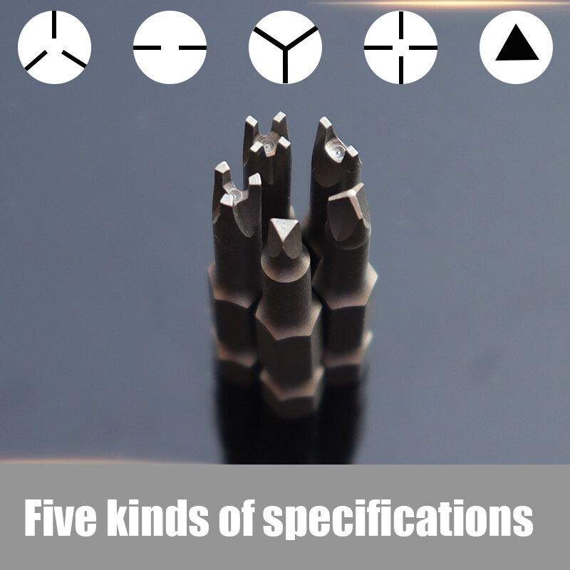 4-13 buah Set Obeng berbentuk khusus 50mm, aksesori alat mata obeng tiga titik silang dalam segitiga bentuk U