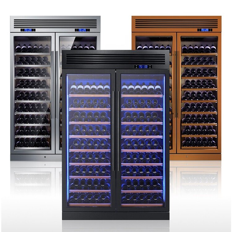 Wine refrigerator 200 bottles big commercial full 304 stainless steel wine cooler