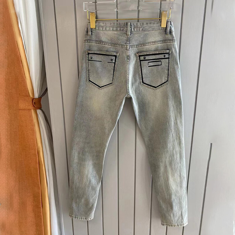 Pantalones vaqueros de lujo para hombre, Pantalón ajustado de pierna cónica, de alta calidad, de la serie Performance, nuevo estilo F