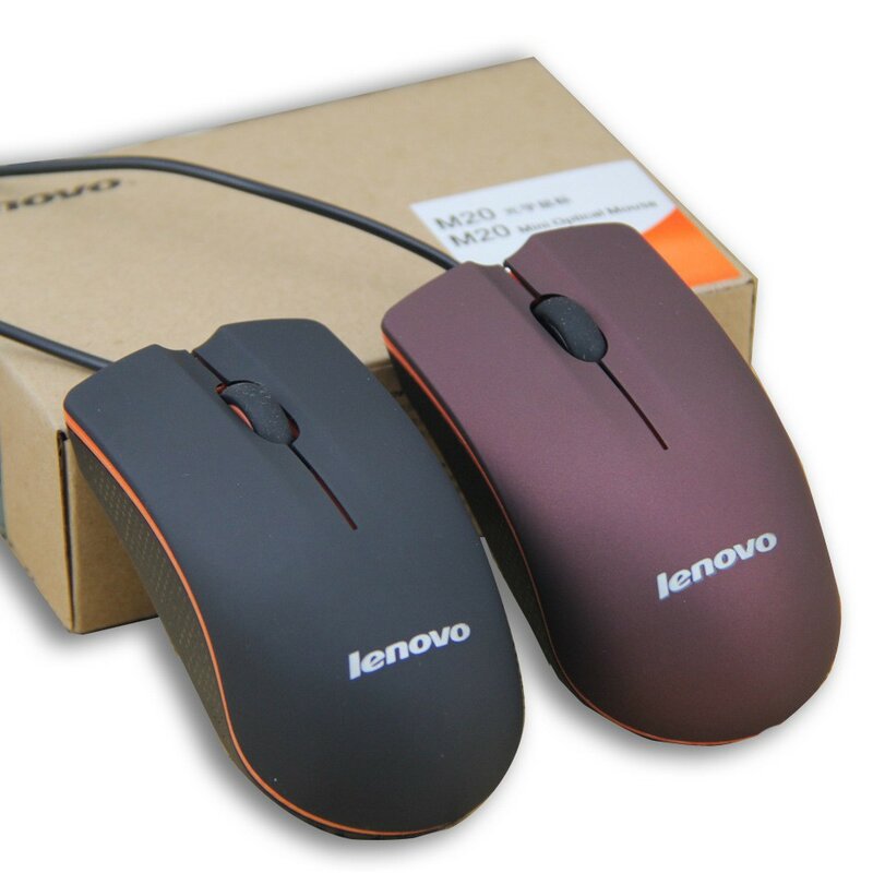 Lenovo-ケーブル付きM20ミニ光学式マウス,USB 1000 dpi,ブラック/パープルB100 MX350 M100R M238 B170 MX450 B100 3D有線M185