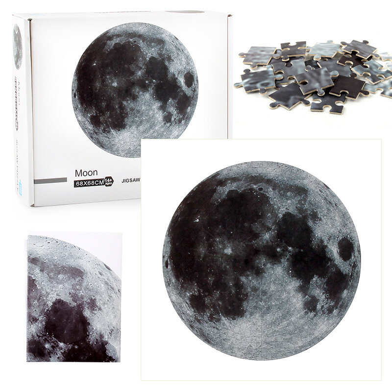 Jigsaw Puzzle 1000 Piece DIY The Earth Moon And Round Rainbow 2mm Paper Plane Educational Toy