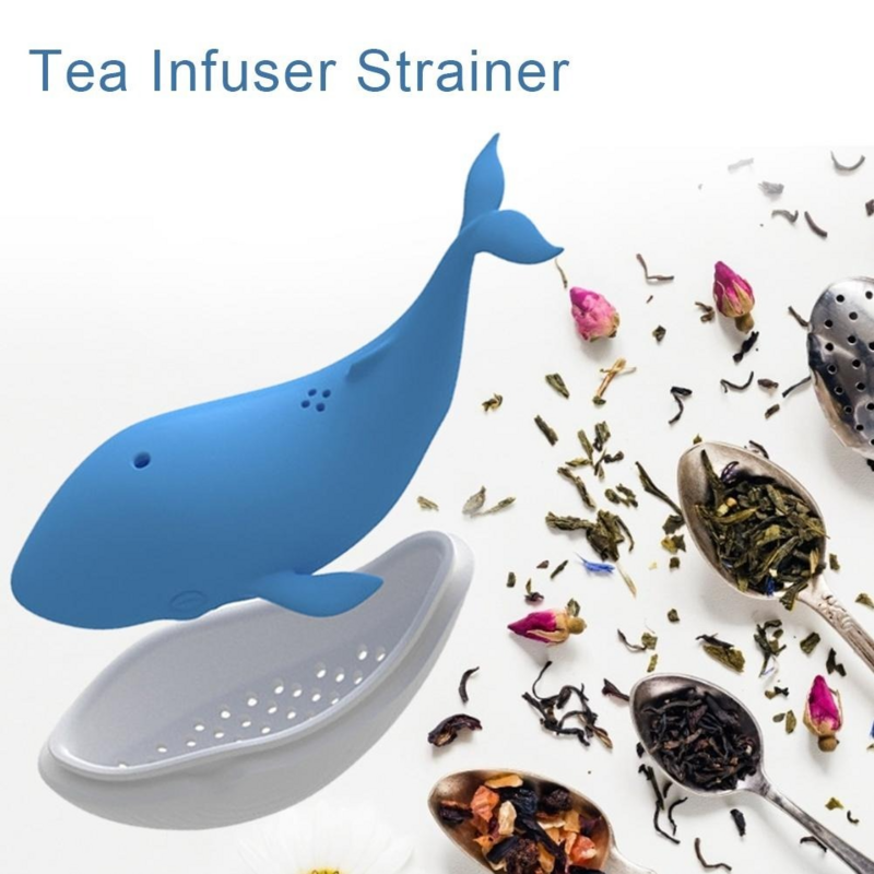 Diffuser ซิลิโคน Whale-รูปร่างชากรองชาชา Infuser ชาน่ารักกรองสำหรับชากาแฟเครื่องเทศ