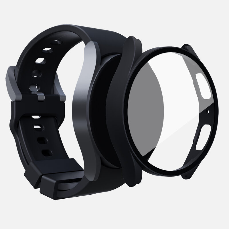 Чехол из поликарбоната и стекла для часов Samsung Galaxy Watch 5 40 мм 44 мм, Защитный матовый чехол-бампер из поликарбоната для часов 5, защитный чехол с ...