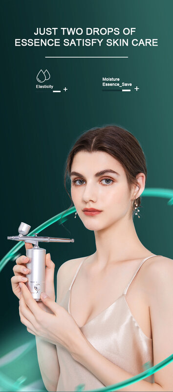 Compressor injector facial portátil airbrush rosto água oxigênio pulverizador maquiagem pintura rejuvenescimento da pele infusão de oxigênio sem fio