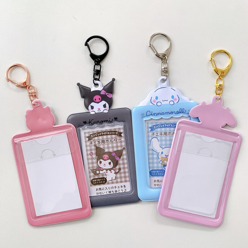 Kawaii Korean Photocard Holder Idol Photo Business Card Key Ring School Bag Pendant Melody Cartoon Stationery A452