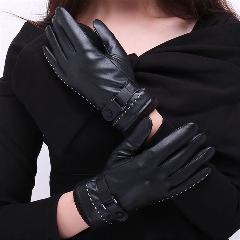 Dedo cheio tela sensível ao toque condução guantes manter quente inverno luvas luvas de couro masculino luvas de condução luvas de negócios