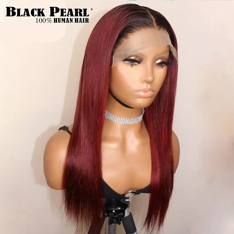 HD koronki przodu włosów ludzkich peruk dla kobiet malezyjski prosto Remy 1B/99J Ombre włosy ludzkie w kolorze blond peruka brazylijski ciało falista perka na siateczce
