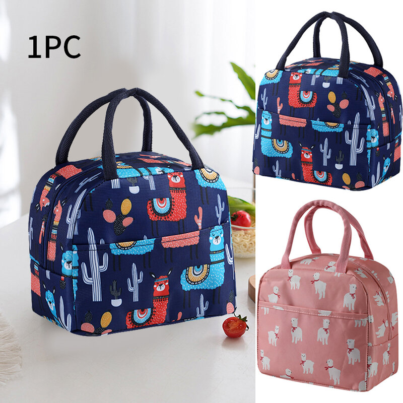School Food Storage Zipper Ice Pack Portable Lunch Bag Thermal Insulated Pouch Waterproof Cooler Tote Kids Adult Outdoor Picnic
