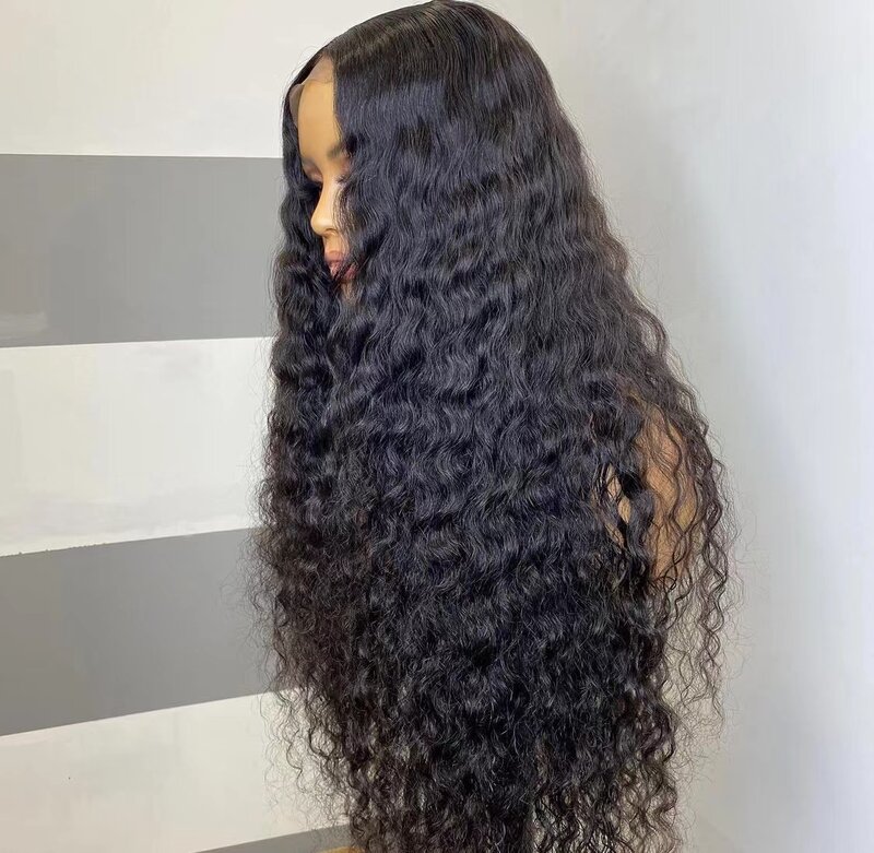 Peluca de cabello sintético con malla frontal para mujeres negras, pelo largo y rizado de 26 pulgadas de densidad 180%, sin pegamento, línea de pelo Natural prearrancado