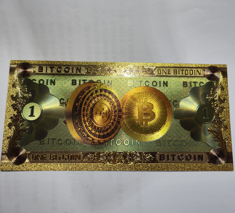 24K الذهب الأوراق النقدية Bitcoins توهج مع الذهب احباط لطيف عملة الكلب تذكارية ، مجموعة ، الهدايا الحرفية لعبة العملات المقتنيات