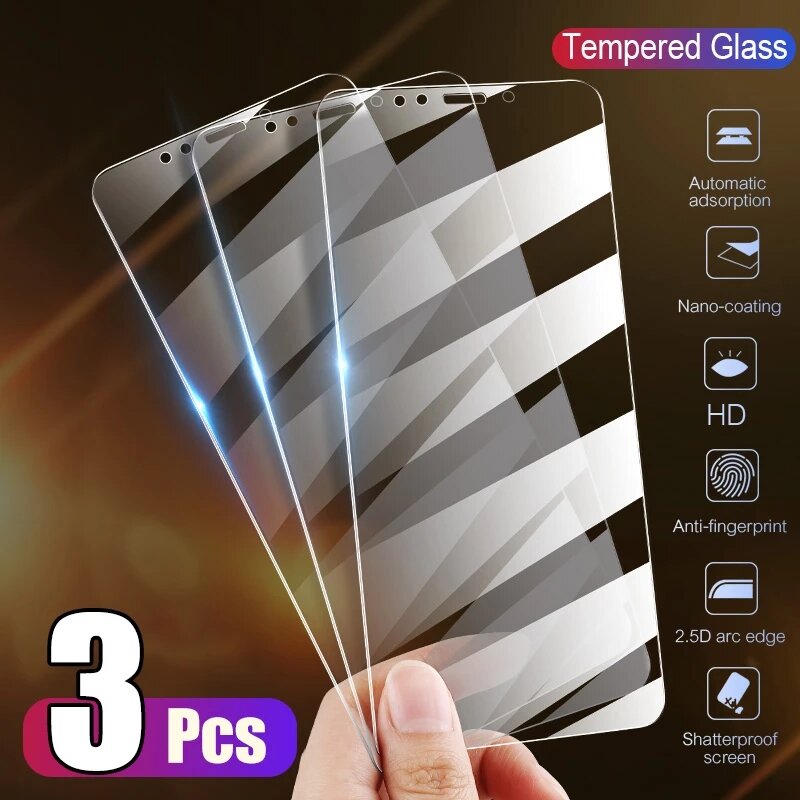 3PCS Tempered Glass For Xiaomi Redmi Note 7 8 8A 9 9s 10 10s 11s 9C 10C 9T Poco C40 X3 F4 NFC Mi 11T Pro 5G Screen Protector