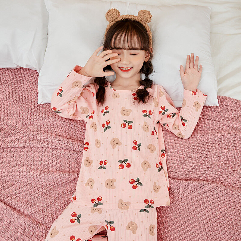 Meninas conjuntos de roupas 2022 primavera verão pijamas para crianças algodão crianças pijamas casa terno para meninas pijamas para niños 3-12t