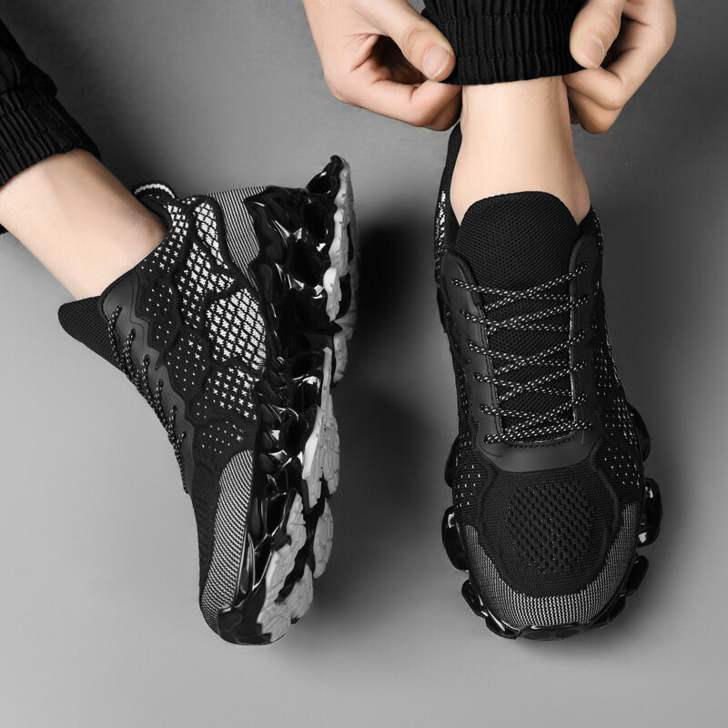 Zapatillas de deporte para hombre, zapatos de diseñador de lujo, informales, con plataforma, mocasines de hoja a la moda, para correr