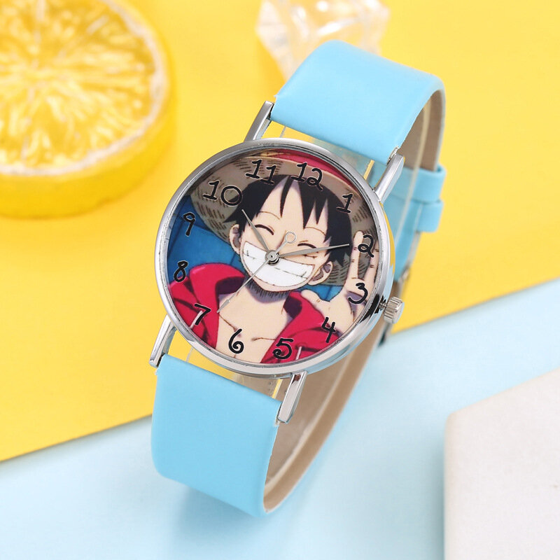 Ein Stück Luffy Cartoon Anime Charakter kinder Uhr Analog Digital QuartzWatch PU Gürtel Elektronische Quarz kinder Uhr geschenke