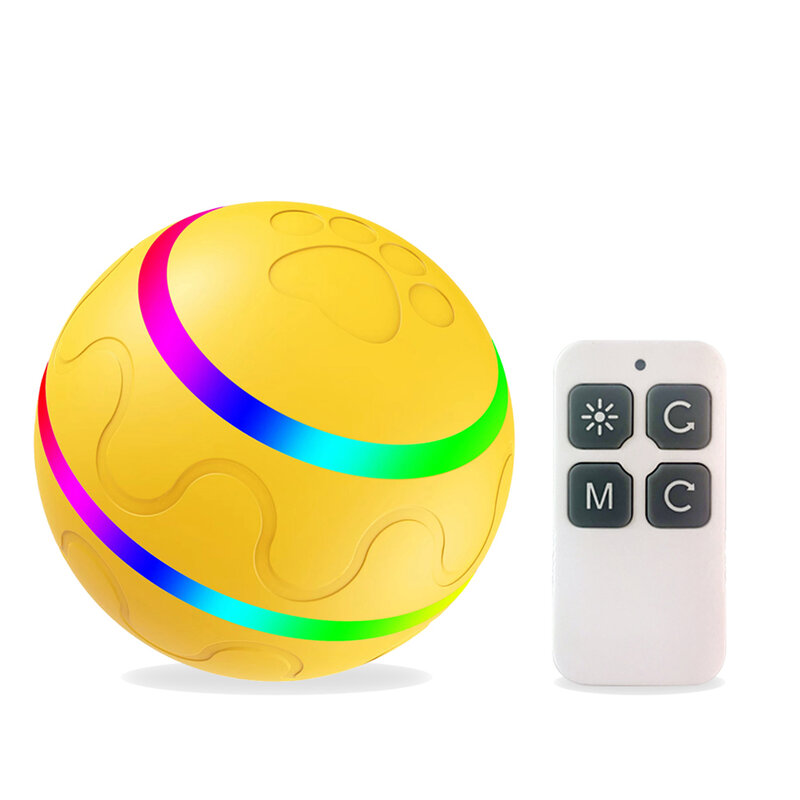 Pet Toys Dog Cat Toys Ball Electric Automatic Rotating Jumping Ball Playing Funny Magic Roller Ball LED Rolling USB Flash Ball