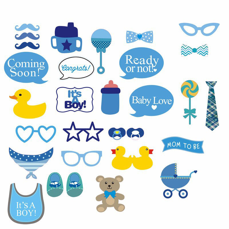 It's a boy Baby Shower Decoration Props On A Stick Baby Photo Props Party Supplies Photo Booth Birthday Party Photography Decor