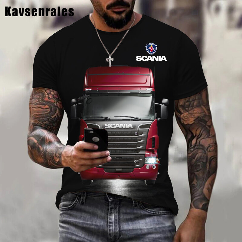 2022 High Quality Heavy Truck 3D T-shirt Men Women Summer Fashion Casual T Shirt Tractor Truck Print Streetwear Oversized Tops
