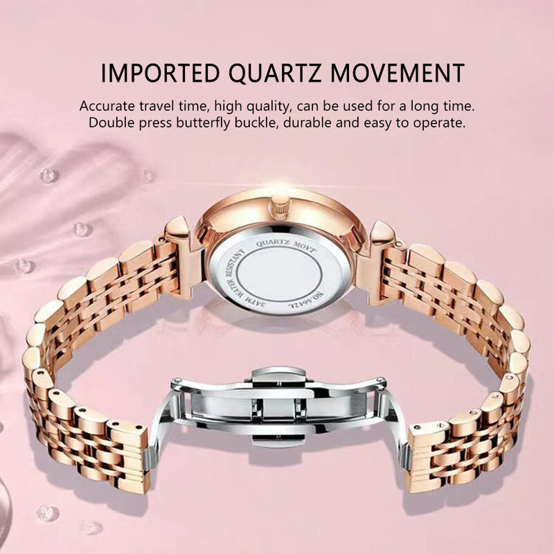 POEDAGAR Uhr für Frauen Schmuck Design Luxus Rose Gold Stahl Quarz Armbanduhren Wasserdicht Mode Schweizer Marke Damen Uhren