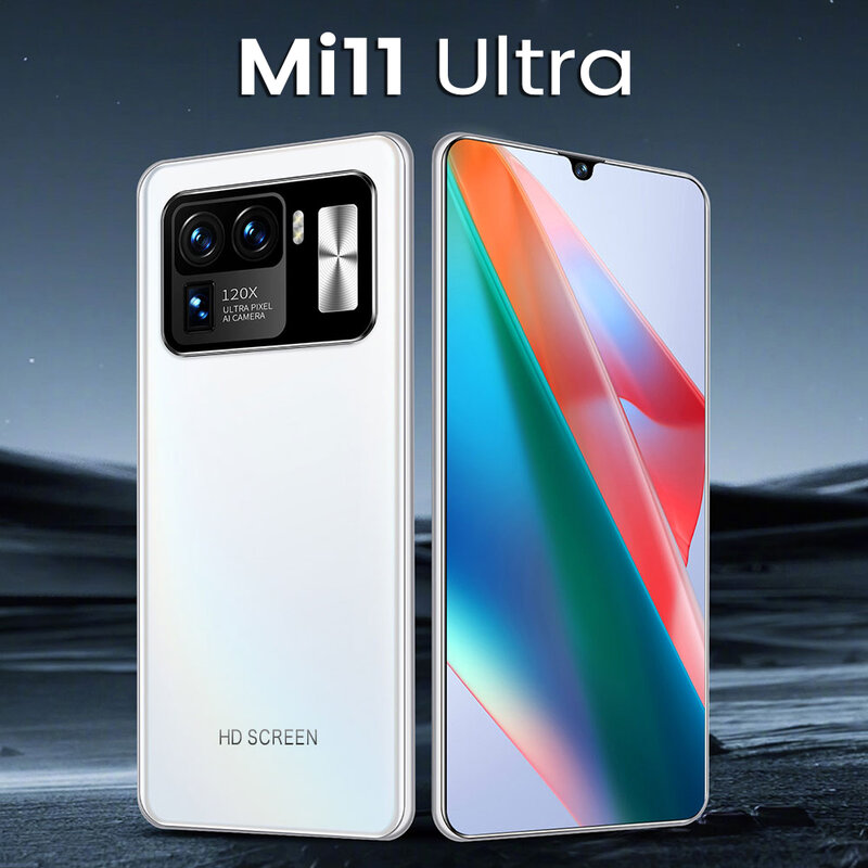 Mi11 Ultra 7.3Inch Smartphone Full Screen 32Mp 10 Core Dual Sim Mobilephone 6800Mah 16G 512GB 5G Netwerk