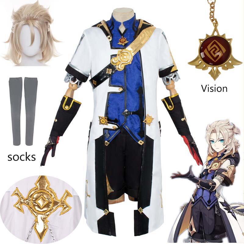 Game Genshin Impact Albedo Adult Cosplay Costume Deluxe Suits The Ordo ...