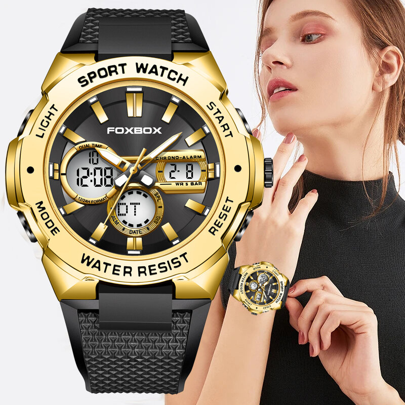 LIGE Fashion Sport orologi da donna FOXBOX Top Brand Luxury orologio da polso digitale impermeabile per donna Relogio Feminino Montre Femme