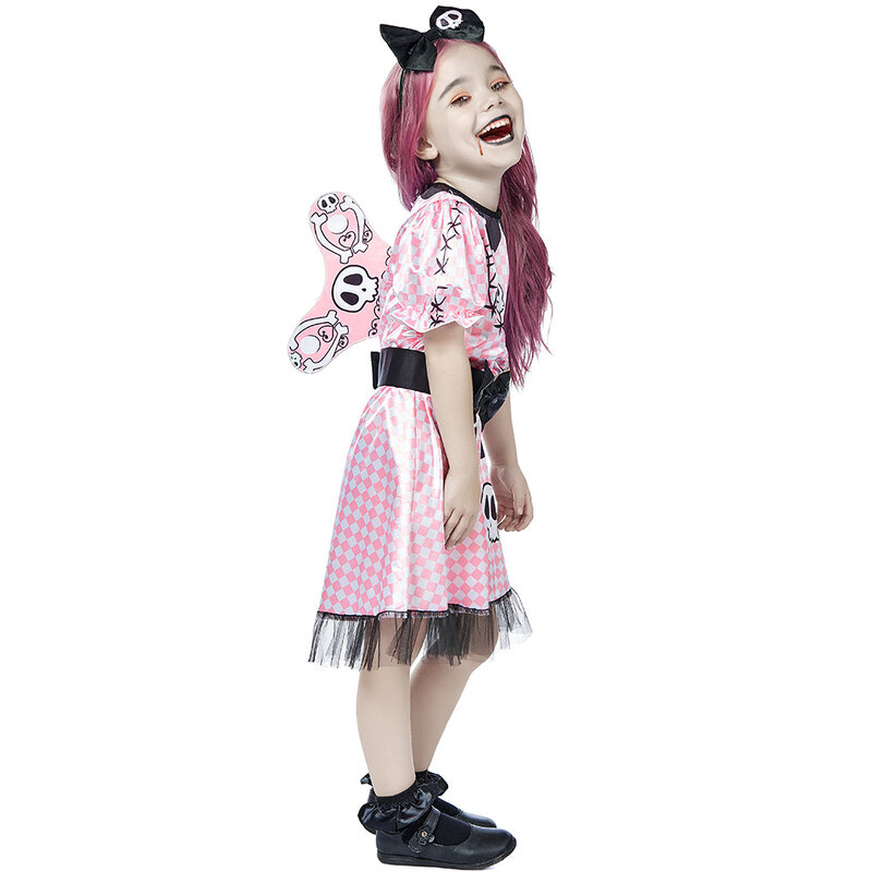Halloween Costume For Kids Gril Skeleton Scary Cosplay Child Fancy Carnival Dress Up Children's Performance Clothing for Party