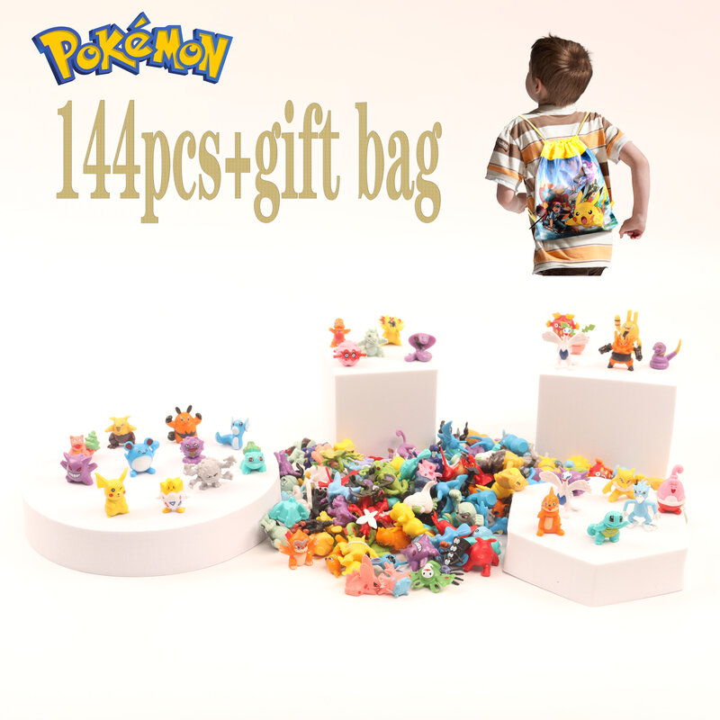 Figuras de acción de Pokémon para niños, juguetes de Pikachu genuinos, regalo de cumpleaños, 24-144 piezas