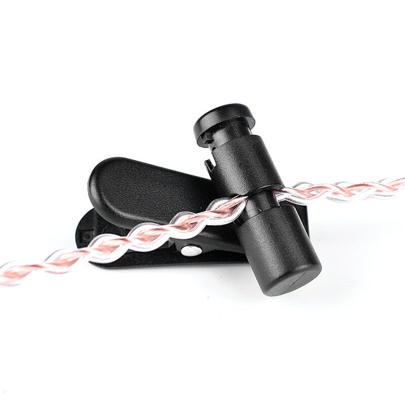 Cable giratorio de 360 grados para auriculares, abrazadera de cuello, Clip de cuello de solapa, Mini enrollador de auriculares