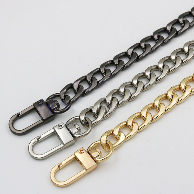 Ultralight Aluminum Chains DIY Gold, Silver, Gun Black 12mm Replacement Light Chain Purse Strap, Bag Straps For Small Handbag