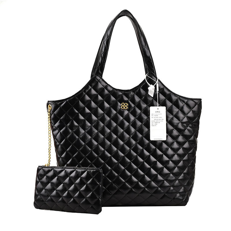 Grande bolsa tote preta com grande volume e bolsas elegantes para as mulheres outono inverno 2022