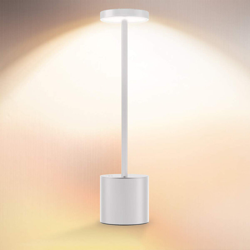 Lámpara LED de escritorio inalámbrica, recargable, portátil, con batería de 2000mAh, regulable, para restaurante