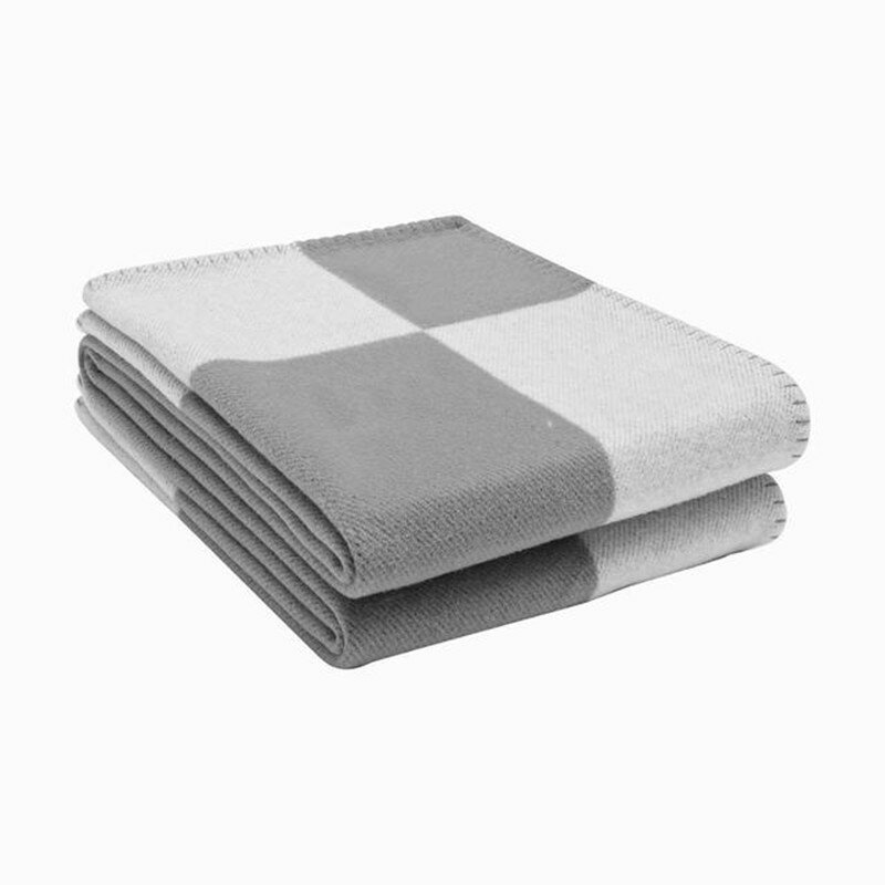 Coperta in Cashmere di design di marca per letti divano Plaid H coperta in pile coperta in lana lavorata a maglia Home Office Nap Throw sciarpa portatile