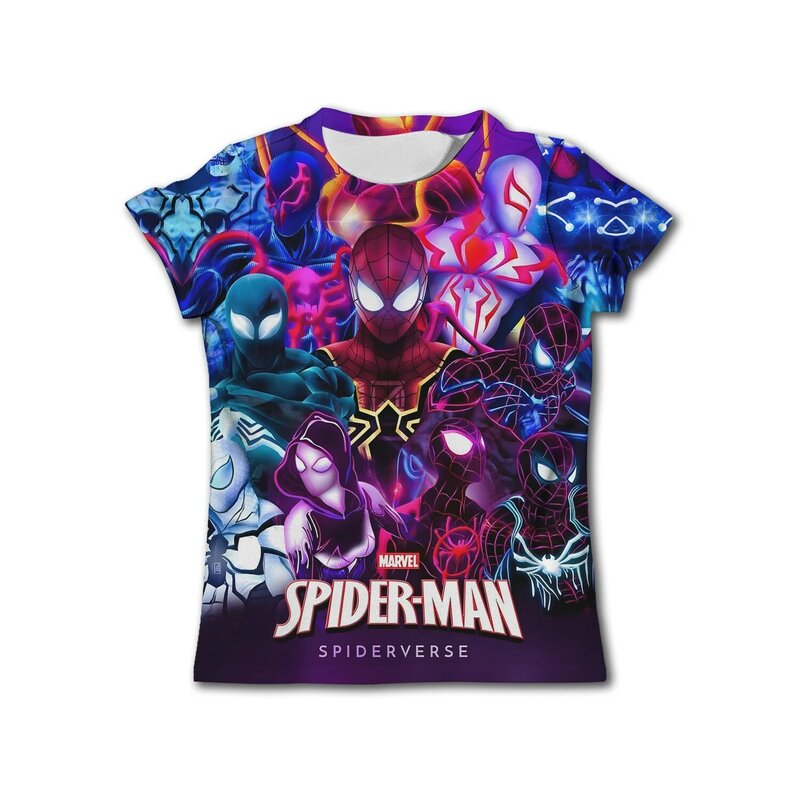 Camiseta de Spiderman para bebés, ropa de manga corta para niños, camisetas de SPIDER-MAN, ropa de dibujos animados para niños, envío gratis